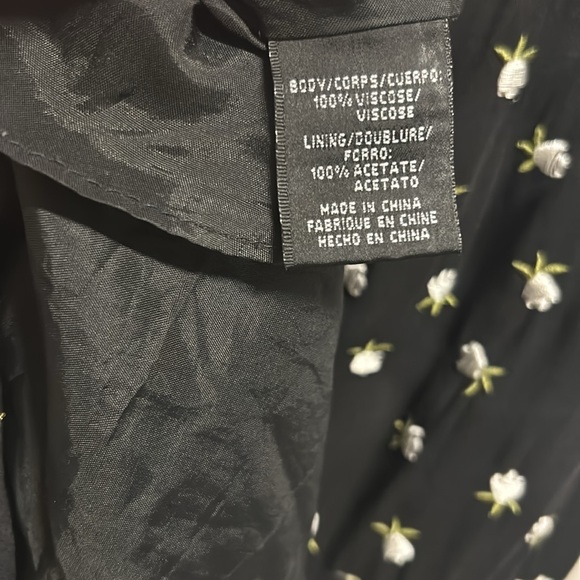 JILL STUART Womens Black Floral Short Sleeve V Neck Mini Sheath Dress Size 2 NEW - Picture 8 of 9